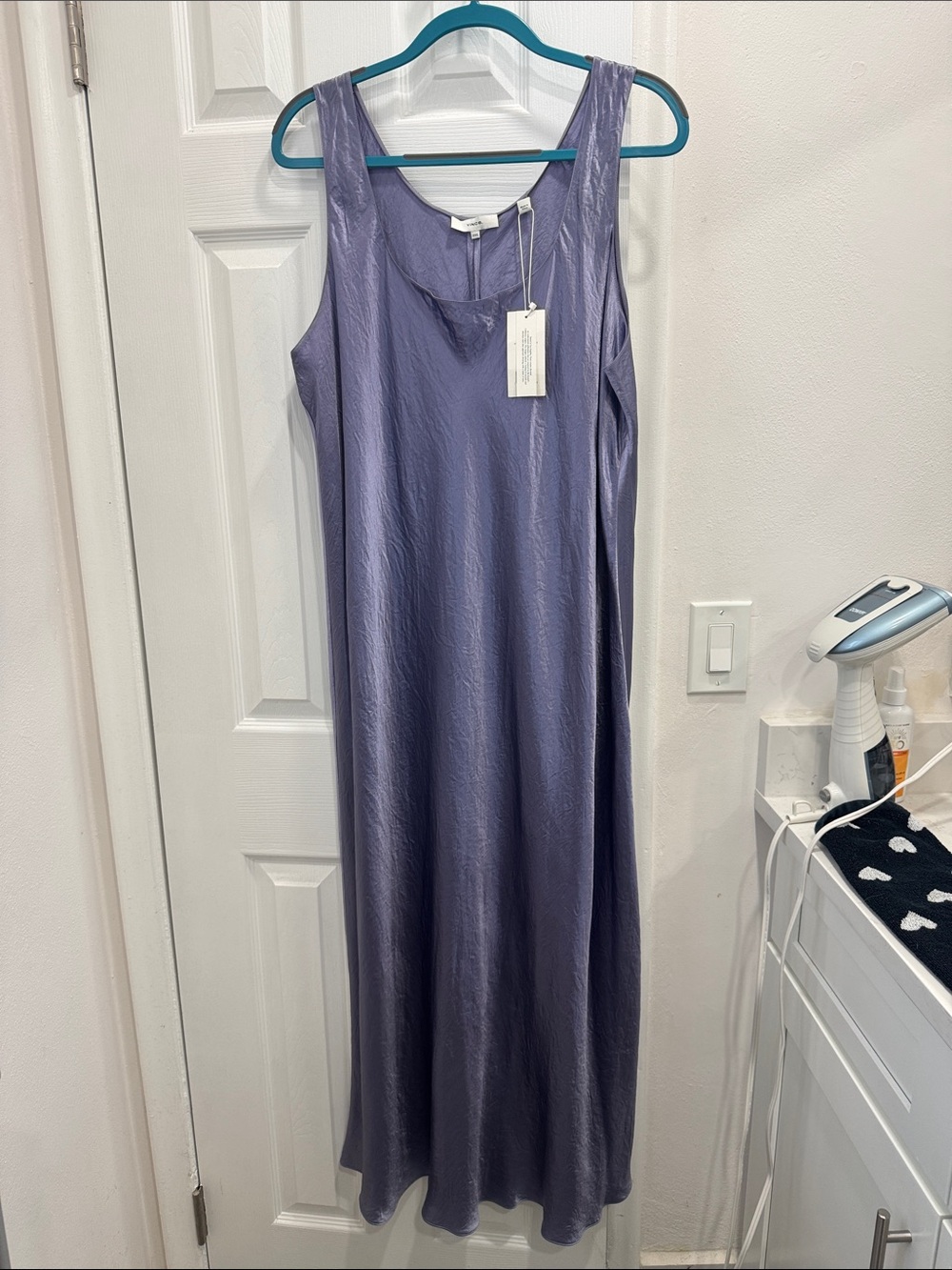 Vince Lavender Satin Slip Maxi Dress